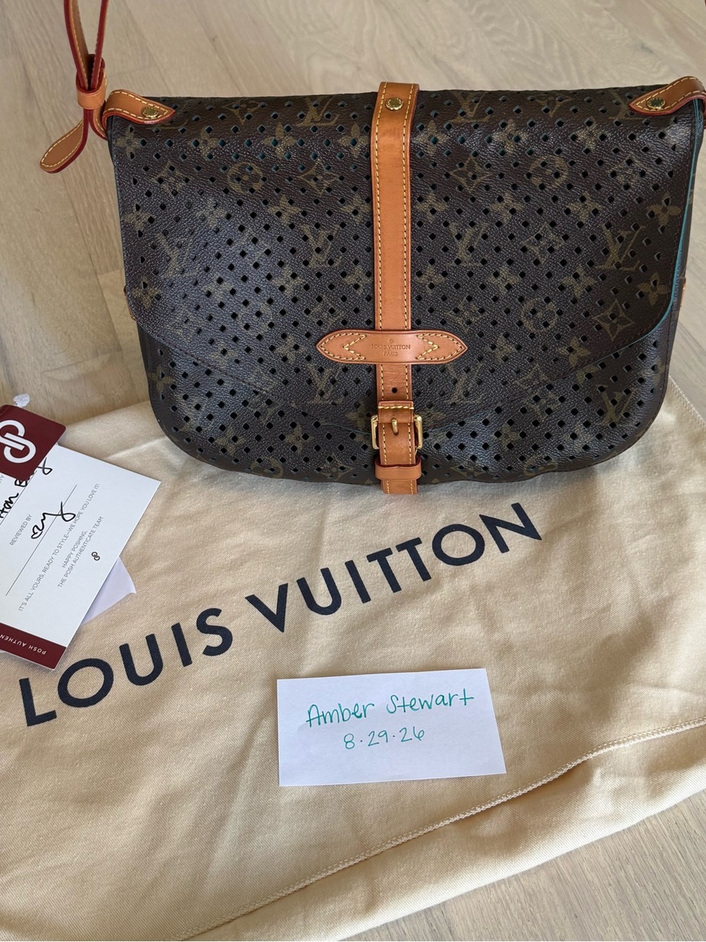 Louis Vuitton Limited Edition Monogram Flore Perforated Saumur Bag